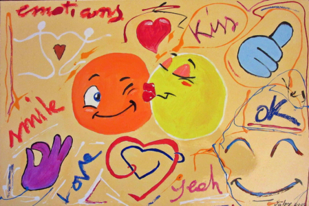 EMOTICONS Olio e smalti su tela dim. 60x40 Un nuovo modo di esprimere emozioni. 06/01/2015