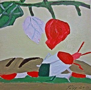 INSECT SANDWICH Olio e smalti su tela 22x22 La creatività italiana in cucina. 12/04/2015