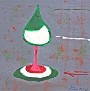 ITALIAN DRINK Olio, smalti e polveri su tela 22x22 Bellezza, cubetti di genio, fettina d’ arte, spruzzo di gioia a piacere. 26/03/2015
