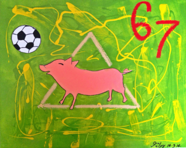 LE GOGN SPORTIF Olio su tela dim. 40x50 Versione piacentina del noto marchio francese… 14/09/2014