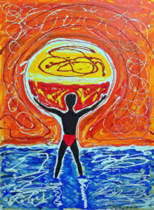 SUNLIGHT olio e smalti su tela 45x60 Luce di sole e di vita che ravviva  giorni e pensieri più neri. 05/06/2014