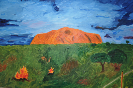 ULURU Olio su tela dim. 60x40 Il cuore dell’ Australia batte nella spiritualità aborigena. 18/04/2012